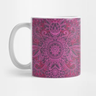 Magenta, Pink & Coral Protea Doodle Pattern Mug